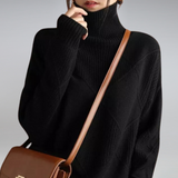Women's Long-Sleeve Cashmere Turtleneck Knit Sweater