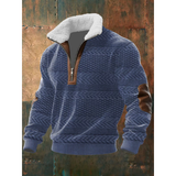 Men's Fleece Sweater with Lined High Collar