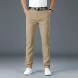Men's Slim-Fit Stretch Trousers for Business or Casual