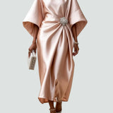 Women’s Draped Satin Midi Dress