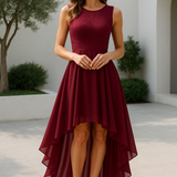 Women's Sleeveless High Low Chiffon Midi Dress