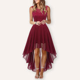 Women's Sleeveless High Low Chiffon Midi Dress