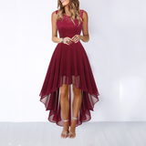 Women's Sleeveless High Low Chiffon Midi Dress