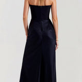 Women's Strapless Ruched Maxi Dress