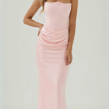 Women's Strapless Ruched Maxi Dress