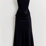 Women's Strapless Ruched Maxi Dress