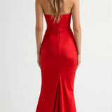 Women's Strapless Ruched Maxi Dress