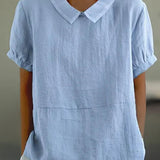Women's Collared Short Sleeve Blouse