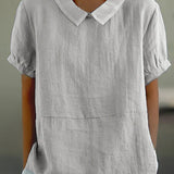 Women's Collared Short Sleeve Blouse