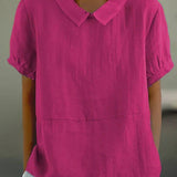 Women's Collared Short Sleeve Blouse