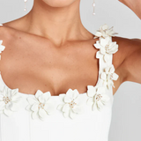 Women's Floral Trim A-Line Mini Dress