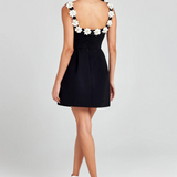 Women's Floral Trim A-Line Mini Dress
