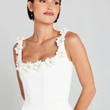 Women's Floral Trim A-Line Mini Dress