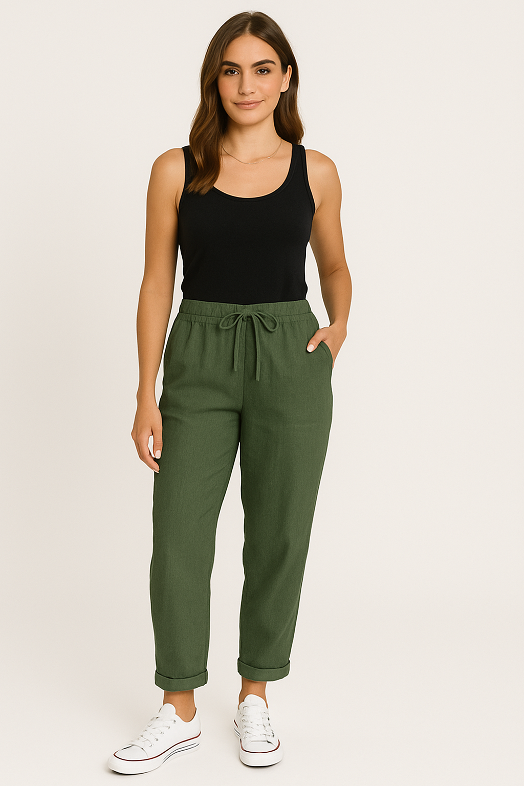 Ladies’ Relaxed Fit Tapered Trousers