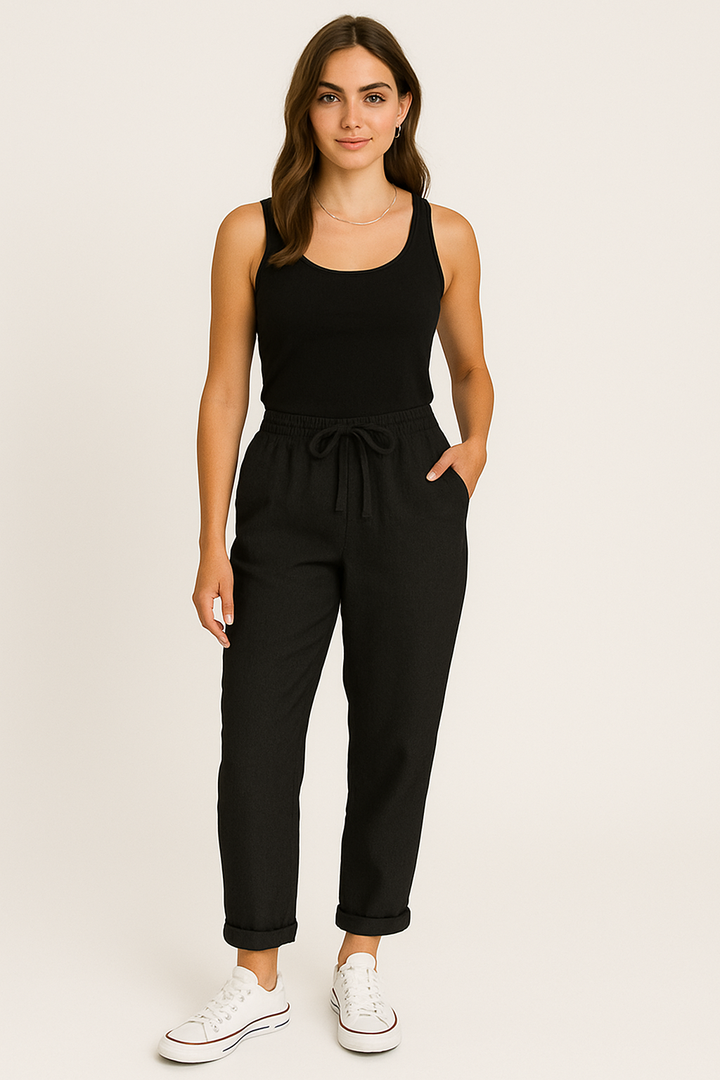 Ladies’ Relaxed Fit Tapered Trousers