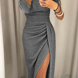 Ruched Off-Shoulder Bodycon Midi Dress for Women