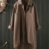 Women's Linen Blend Button Shirt