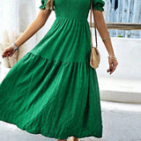 Ladies’ Puff Sleeve Midi Dress