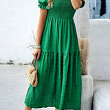Ladies’ Puff Sleeve Midi Dress