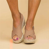 Women's Cross Strap Wedge Sandals