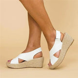 Women's Cross Strap Wedge Sandals