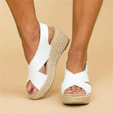 Women's Cross Strap Wedge Sandals