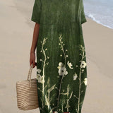 Women's Floral V-Neck Midi Dress