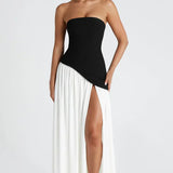 Women's Strapless High Split Maxi Dress