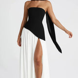 Women's Strapless High Split Maxi Dress