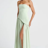 Women's Strapless High Split Maxi Dress