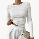 Ladies’ Ribbed Long Sleeve Top