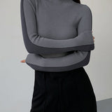 Fitted Turtleneck Long Sleeve Top
