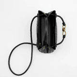 Women's Woven Faux Leather Top Handle Bag