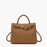 Woven Top Handle Crossbody Satchel Bag