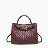 Woven Top Handle Crossbody Satchel Bag