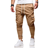 Men's Cargo Joggers with Pockets and Cuffed Ankles
