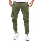 Men's Cargo Joggers with Pockets and Cuffed Ankles