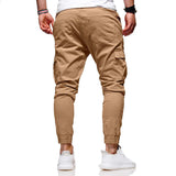 Men's Cargo Joggers with Pockets and Cuffed Ankles