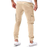 Men's Cargo Joggers with Pockets and Cuffed Ankles