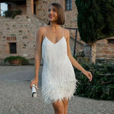 Women's Fringe Hem Sequin Mini Dress