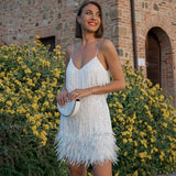 Women's Fringe Hem Sequin Mini Dress