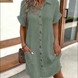 Women's Button Front Shirt Dress