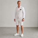 Men's Two-Piece Linen-Look Vest and Shorts Set