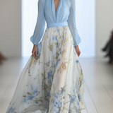 Women's Floral Chiffon Maxi Dress
