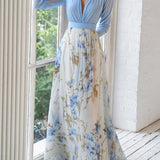 Women's Floral Chiffon Maxi Dress