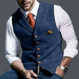 Men's Structured Button-Up Vest for Layering