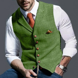 Men's Structured Button-Up Vest for Layering
