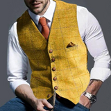 Men's Structured Button-Up Vest for Layering