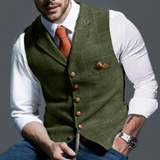 Men's Structured Button-Up Vest for Layering