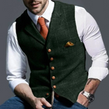 Men's Structured Button-Up Vest for Layering